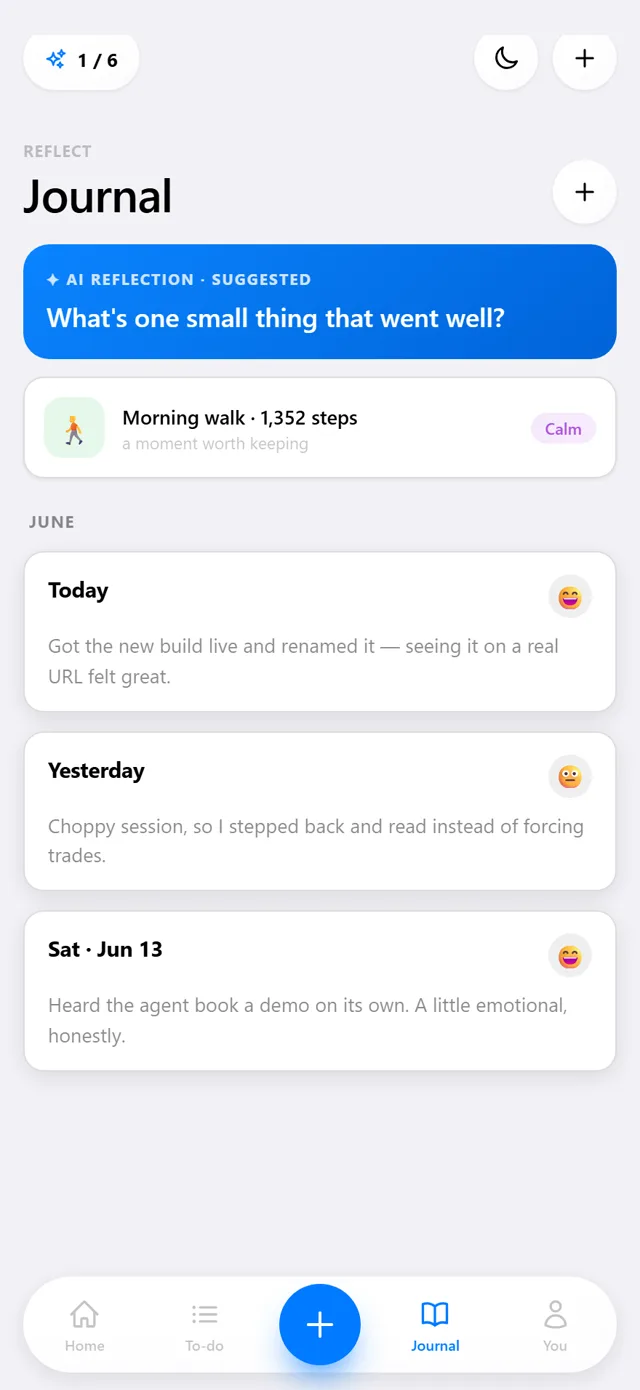 Scratchbook Journal with AI reflection